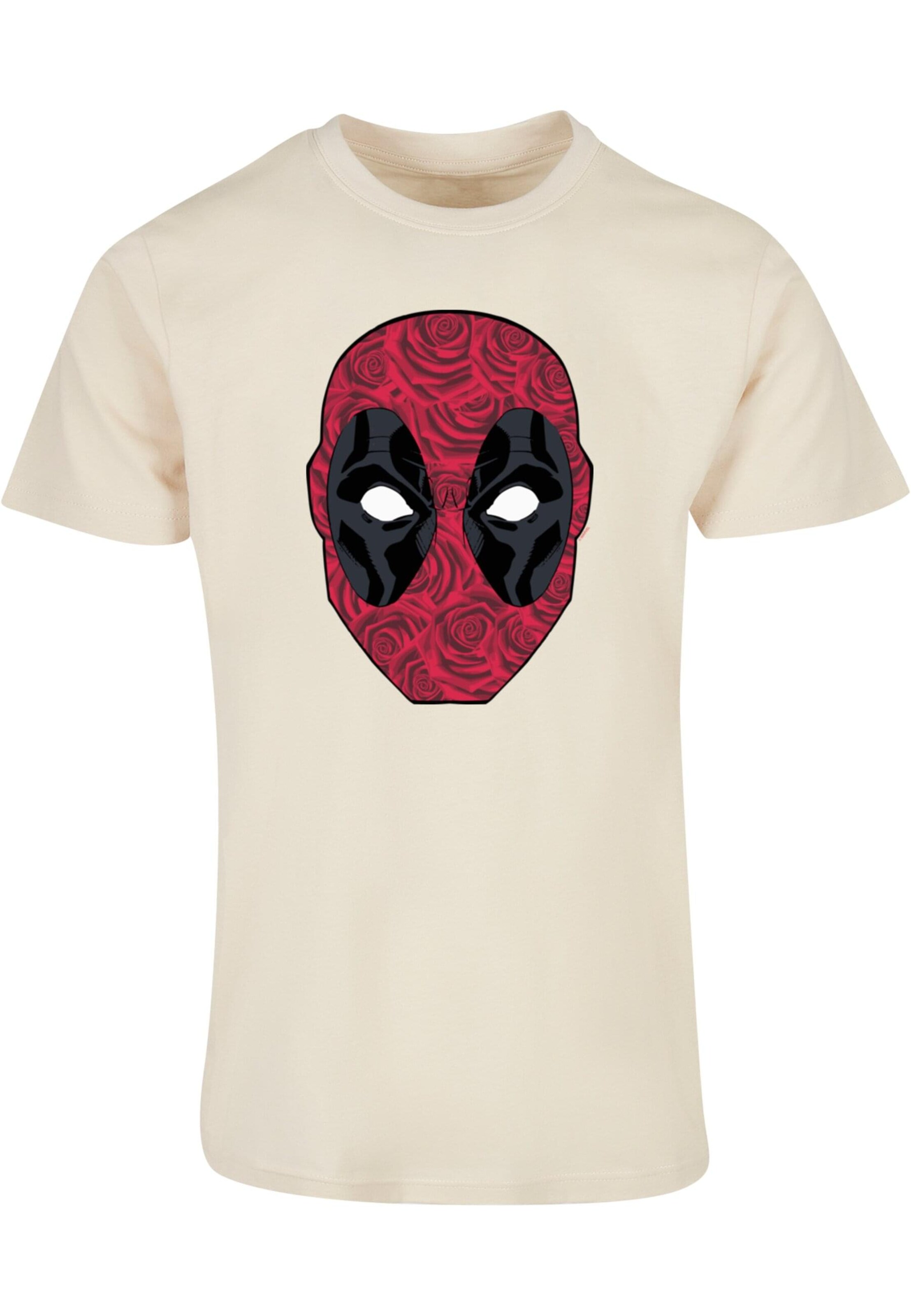 ABSOLUTE CULT T-Shirt 'Deadpool - Head Of Roses' in Beige: Vorderseite