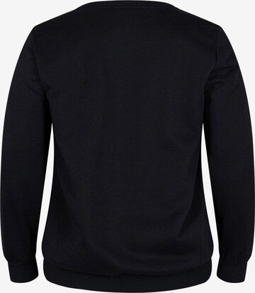 Zizzi Sweatshirt 'CHRISTMAS' in Black