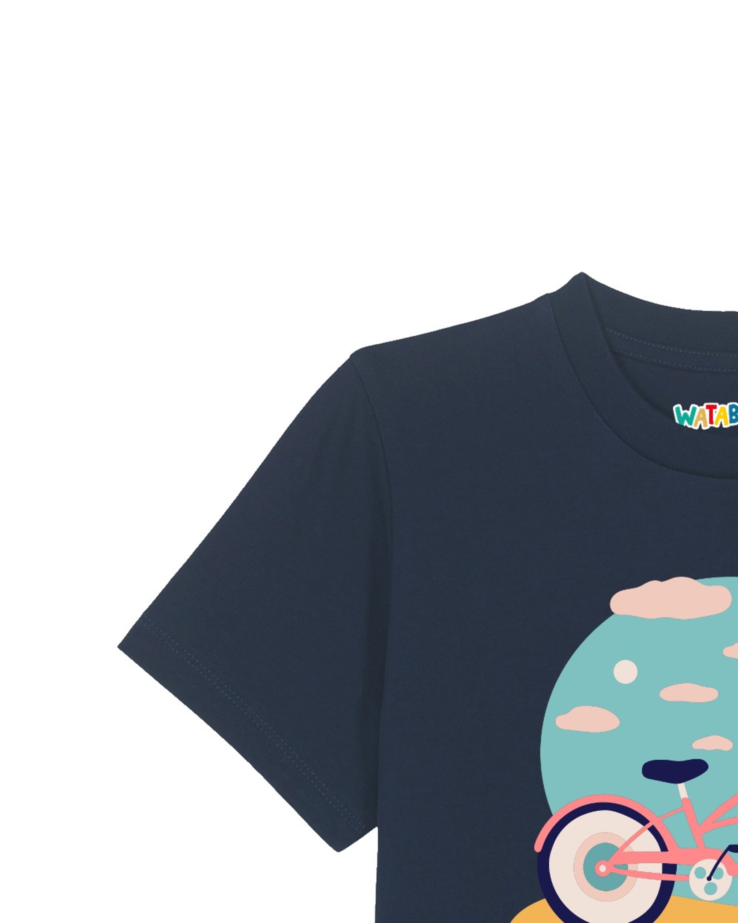 watabout.kids Shirt 'Fahrrad am Strand' in Blauw
