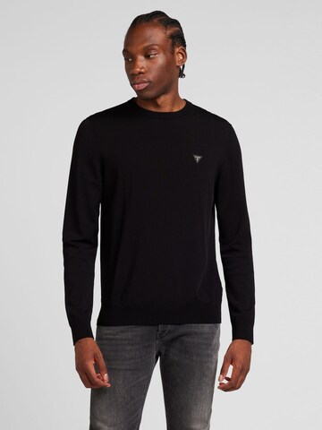GUESS Pullover 'Dane Tech' in Schwarz: Vorderseite