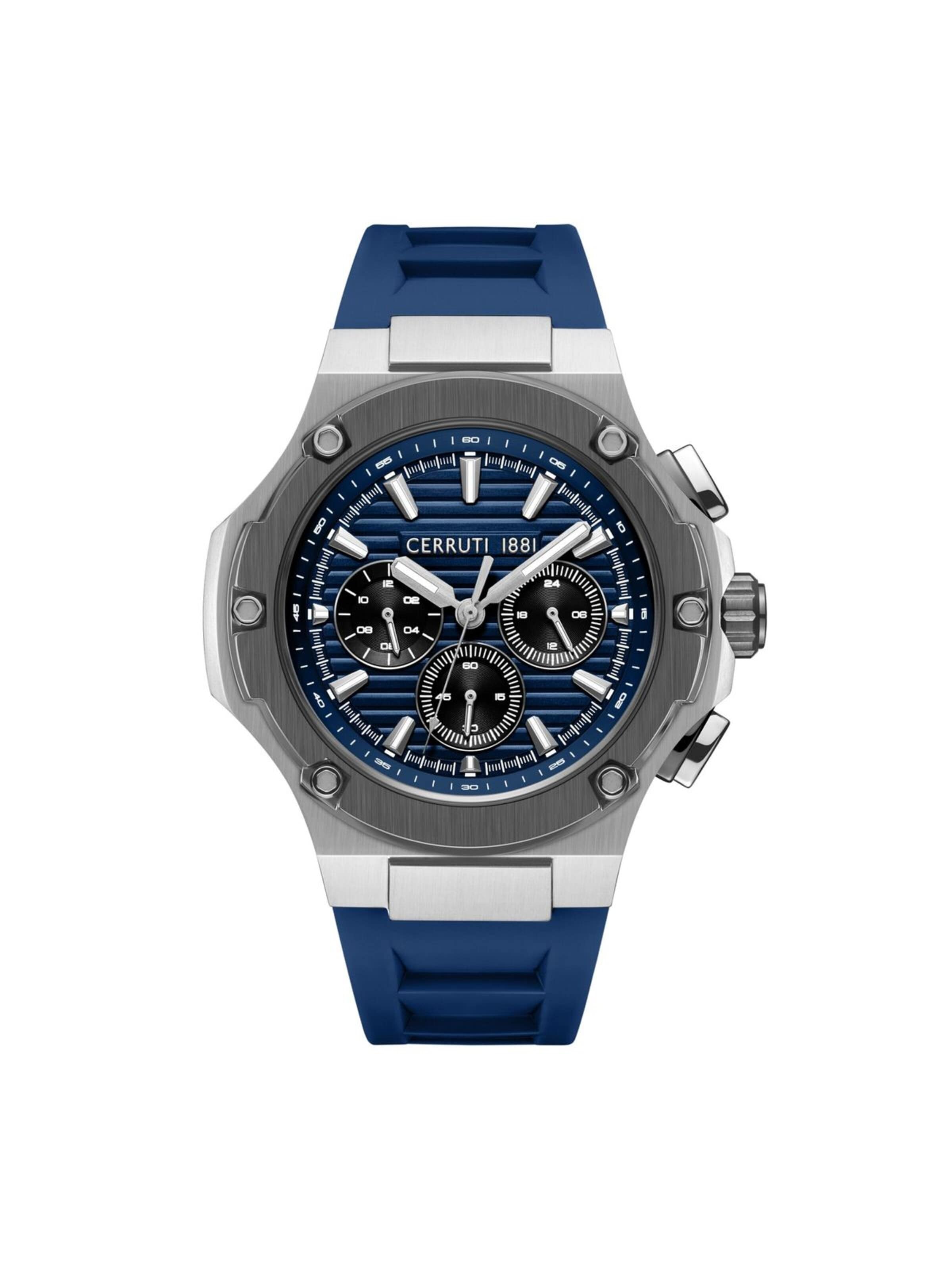 Montre à affichage analogique 'Lucardo' CERRUTI 1881 en bleu : devant