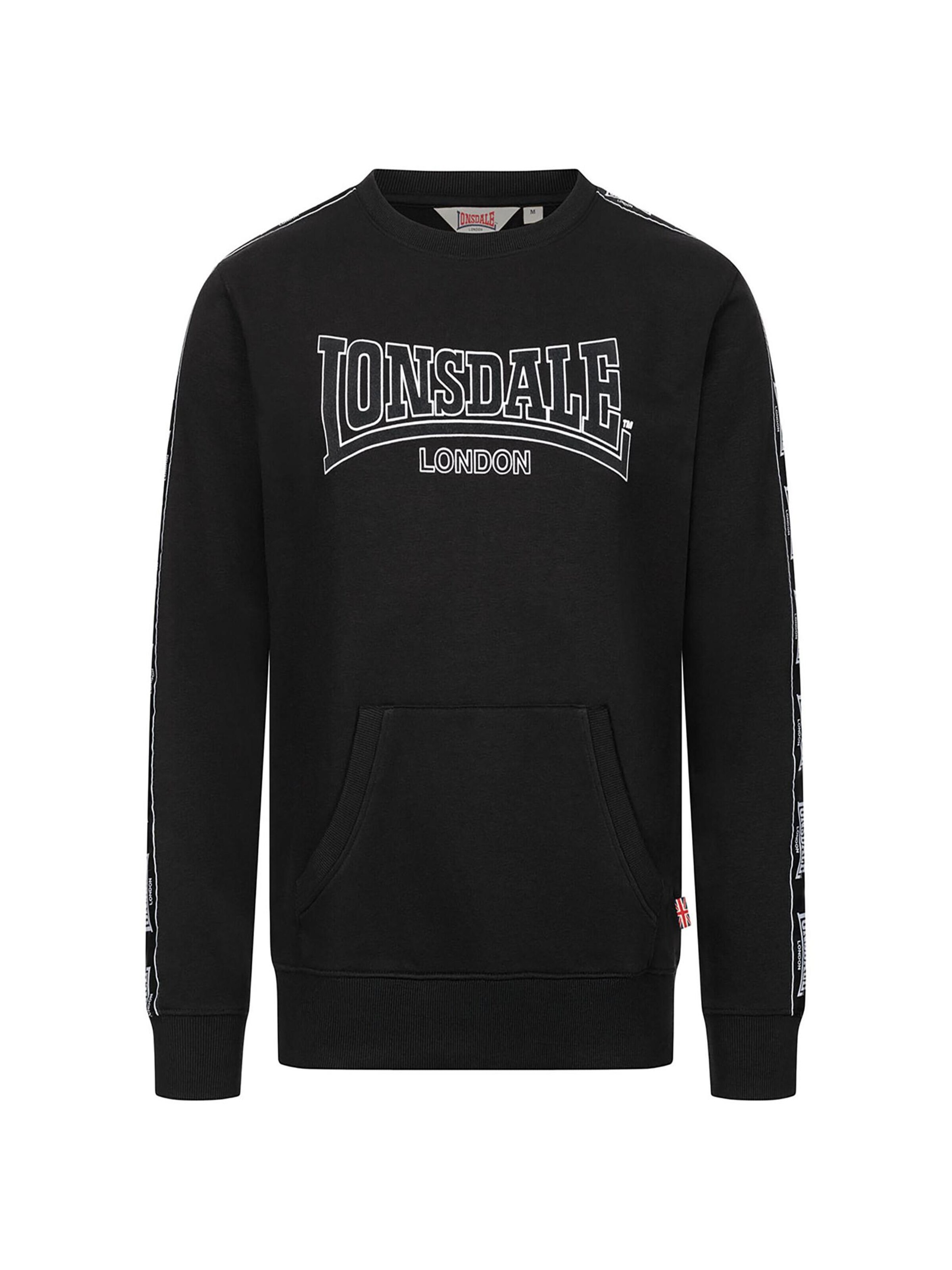LONSDALE Sweatshirt 'Kirklinton' in Black: front