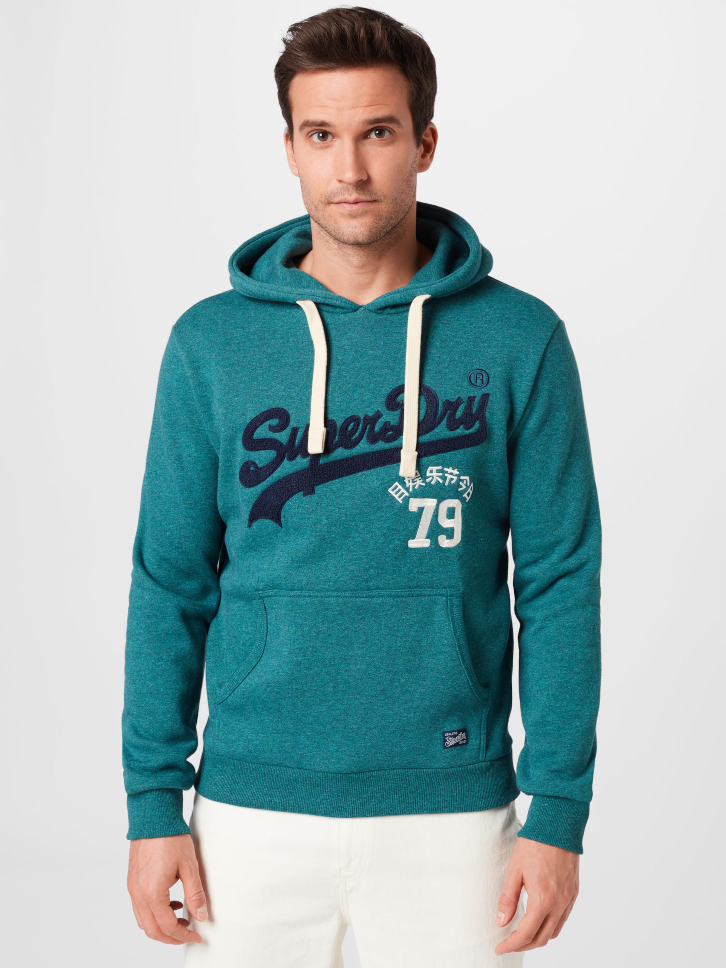 Männer Große Größen Superdry Sportsweatshirt in Blau - YB81565