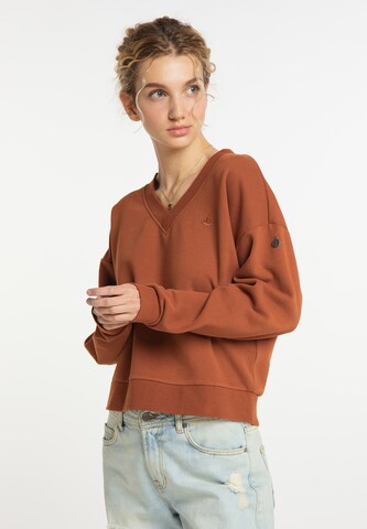 Sweat-shirt DreiMaster Vintage en marron : devant