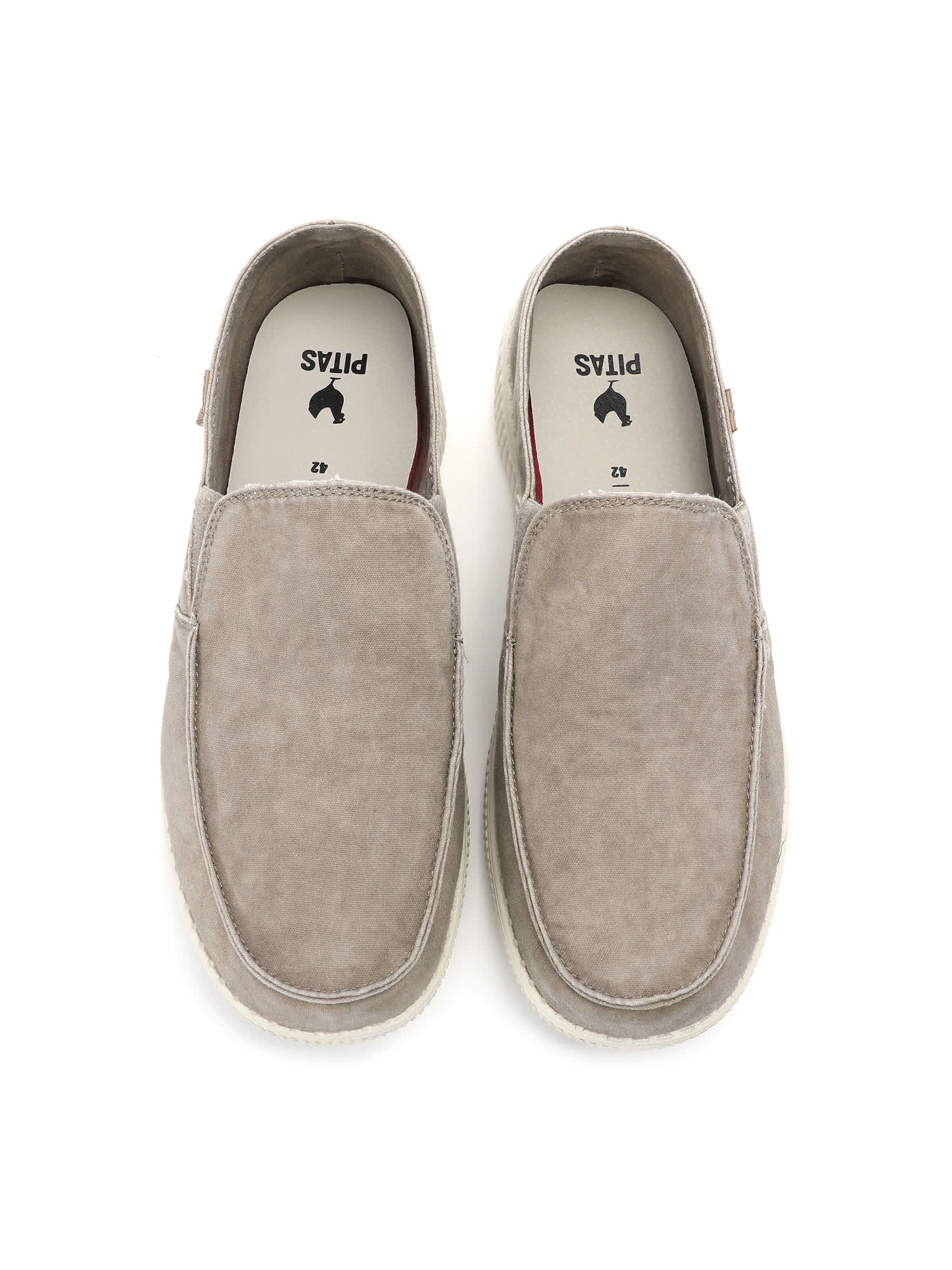 Walk In Pitas Moccasin ' 150 SLIP ON WASHED ' in Beige: top