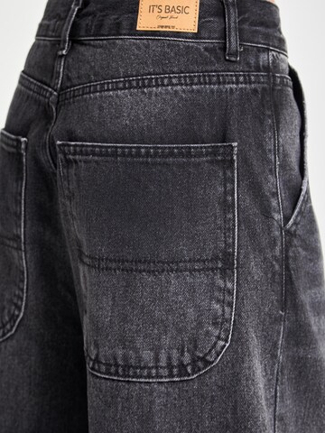 IT'S BASIC Loosefit Jeans 'NORA Skater Mid Rise Jeans (Lenght 28)' in Zwart