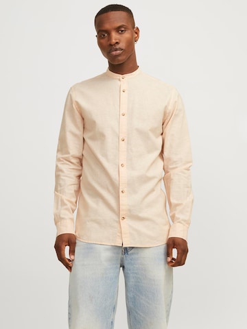 JACK & JONES Comfort fit Button Up Shirt 'SUMMER BAND' in Orange: front