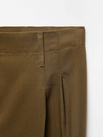 MANGO Loose fit Pleat-Front Pants 'Joao' in Green