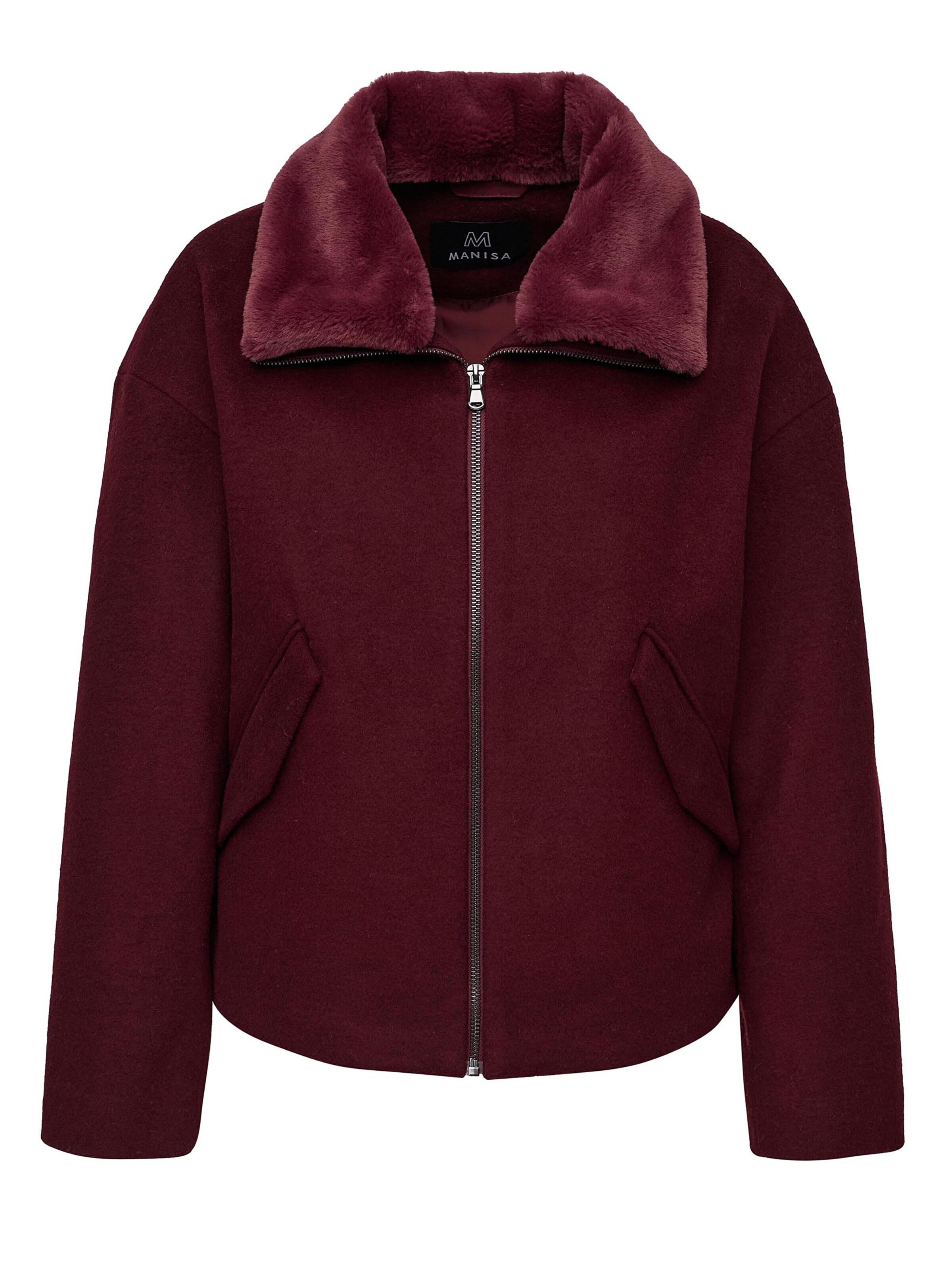 MANISA Between-season jacket 'Wolljacke' in Purple
