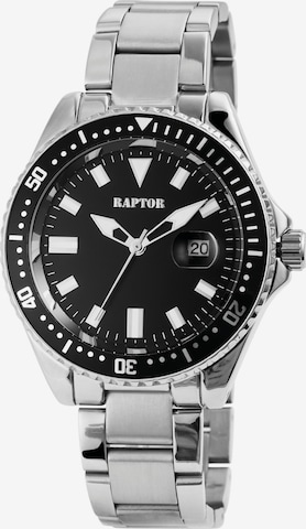 Raptor Analog Watch 'Serious, Datumsanzeige' in Silver: front