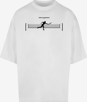T-Shirt 'Tennis Round 1' Merchcode en blanc : devant