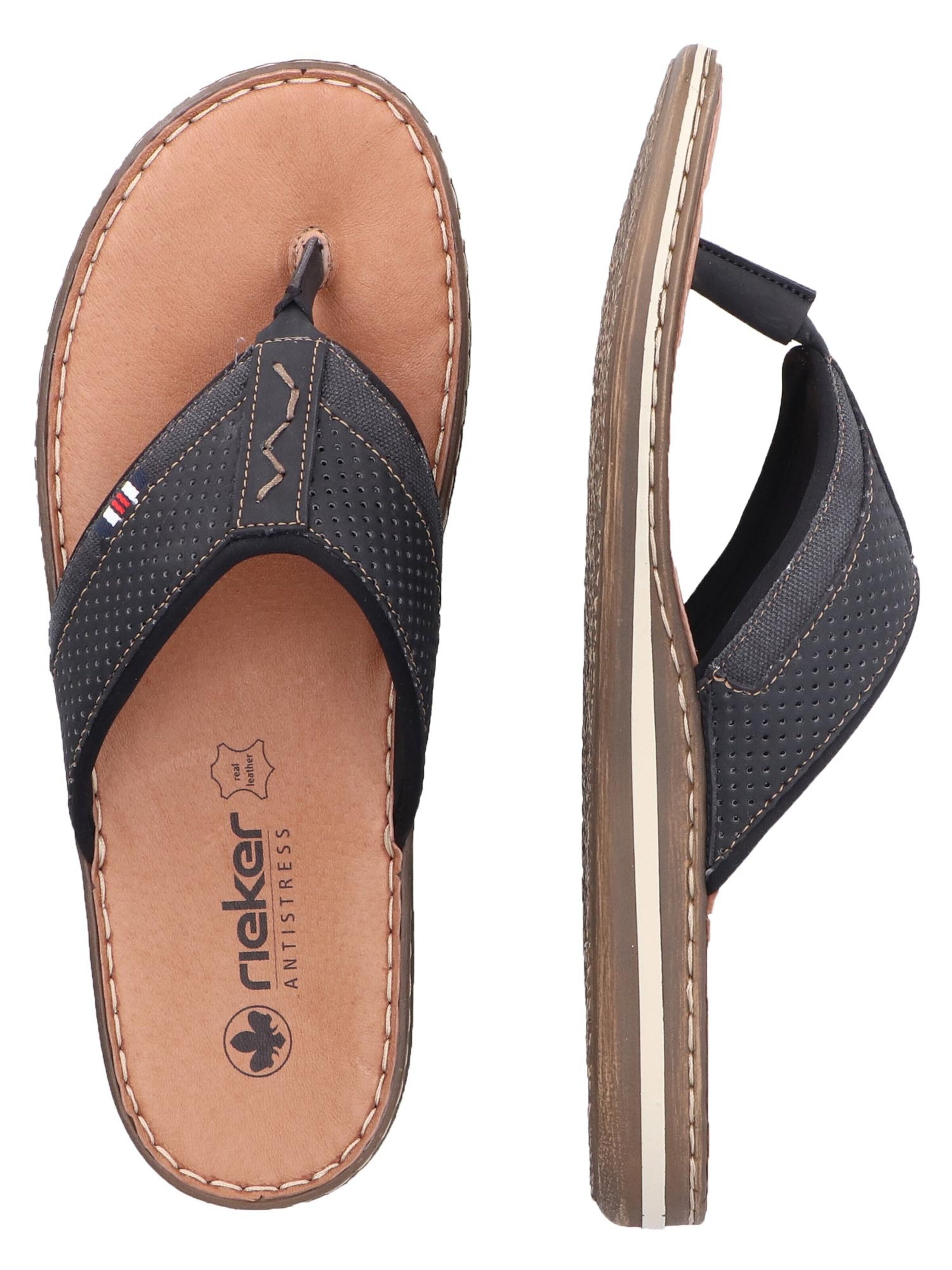 Rieker Teenslippers 'Comfort' in Zwart