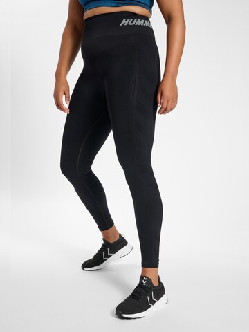 Hummel Skinny Leggings in Zwart: voorkant