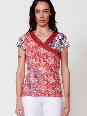 T-shirt KOROSHI en rouge : devant