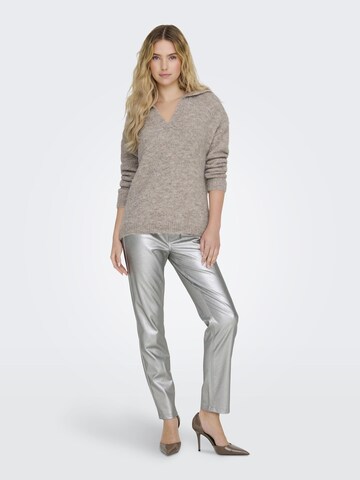 ONLY Regular Broek in Zilver