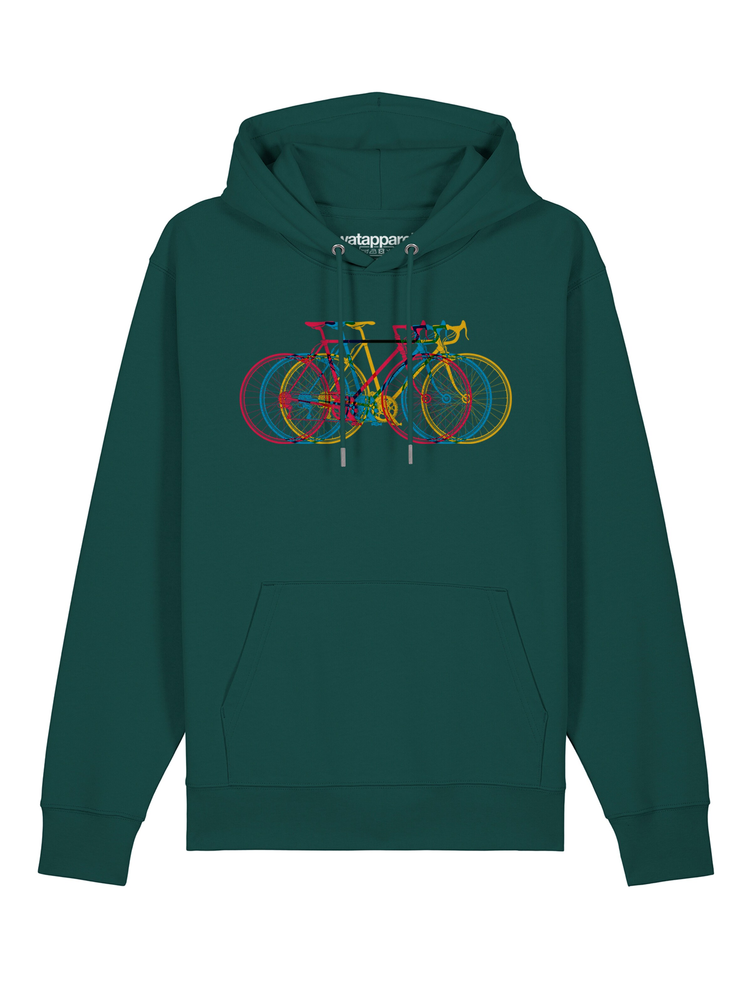 Watapparel Sweatshirt ' Fahrräder ' in Green: front