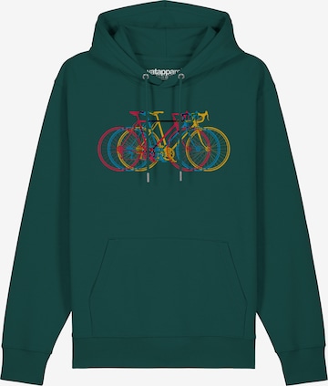 Sweat-shirt ' Fahrräder ' Watapparel en vert : devant