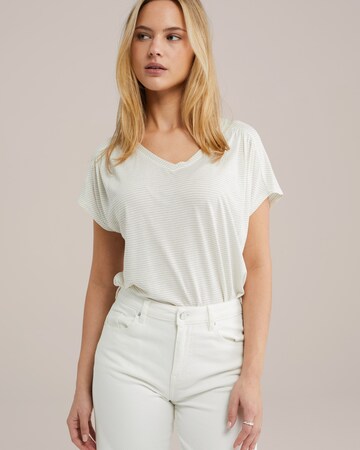 T-shirt WE Fashion en beige : devant
