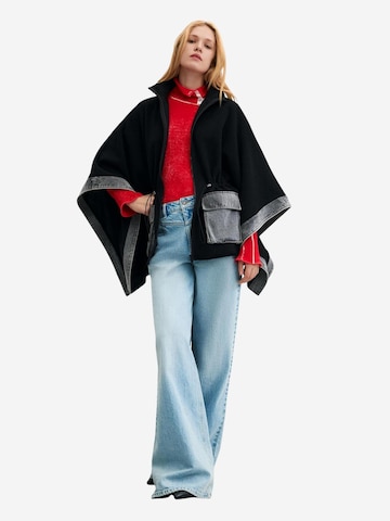 Desigual Cape 'PONCHO_DENIM ALDAMA GREY 26WAIA29' in Zwart