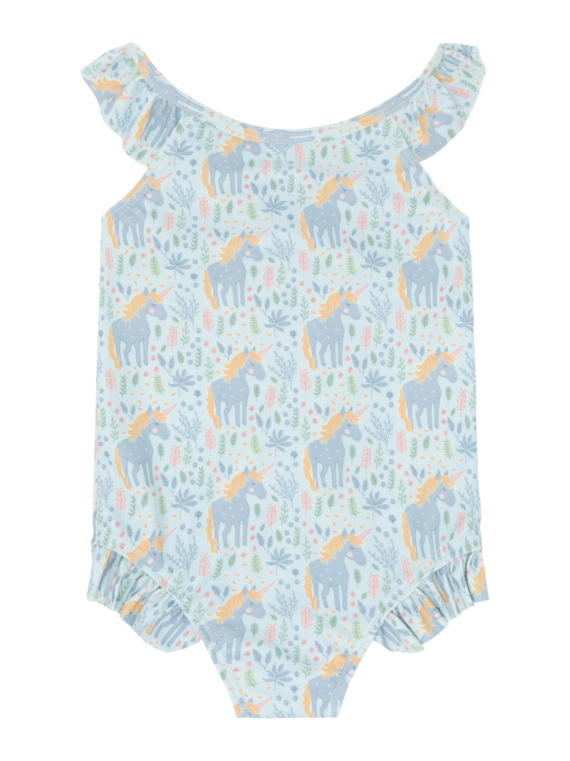 Hust & Claire Badeanzug 'Madiken' in hellblau / mint / orange / hellpink, Produktansicht