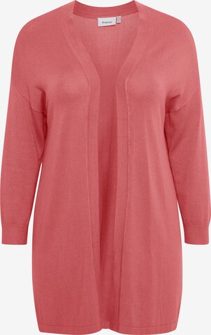 Fransa Curve Knit Cardigan 'BLUME' in Pink: front