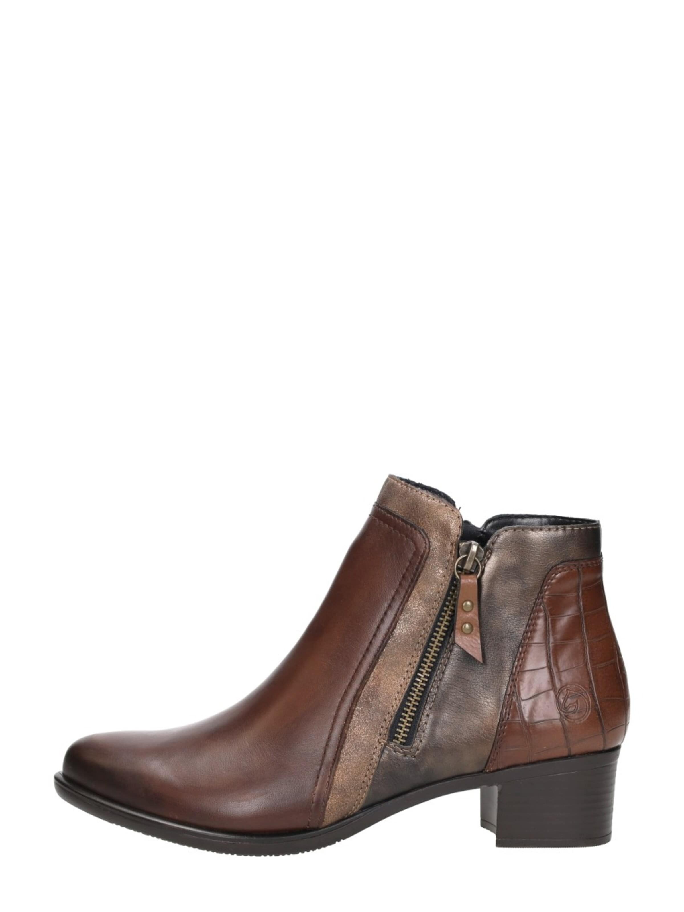 REMONTE Boots 'Enkellaarsjes Hak' in Brown: front