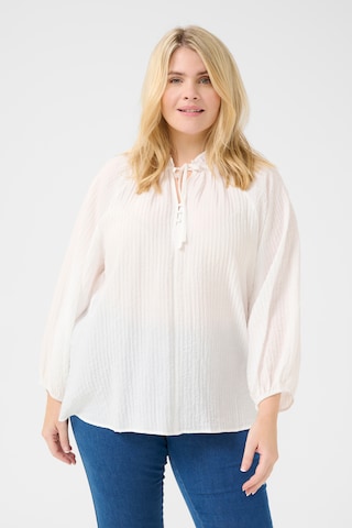 KAFFE CURVE Bluse 'Linna' i hvid: forside