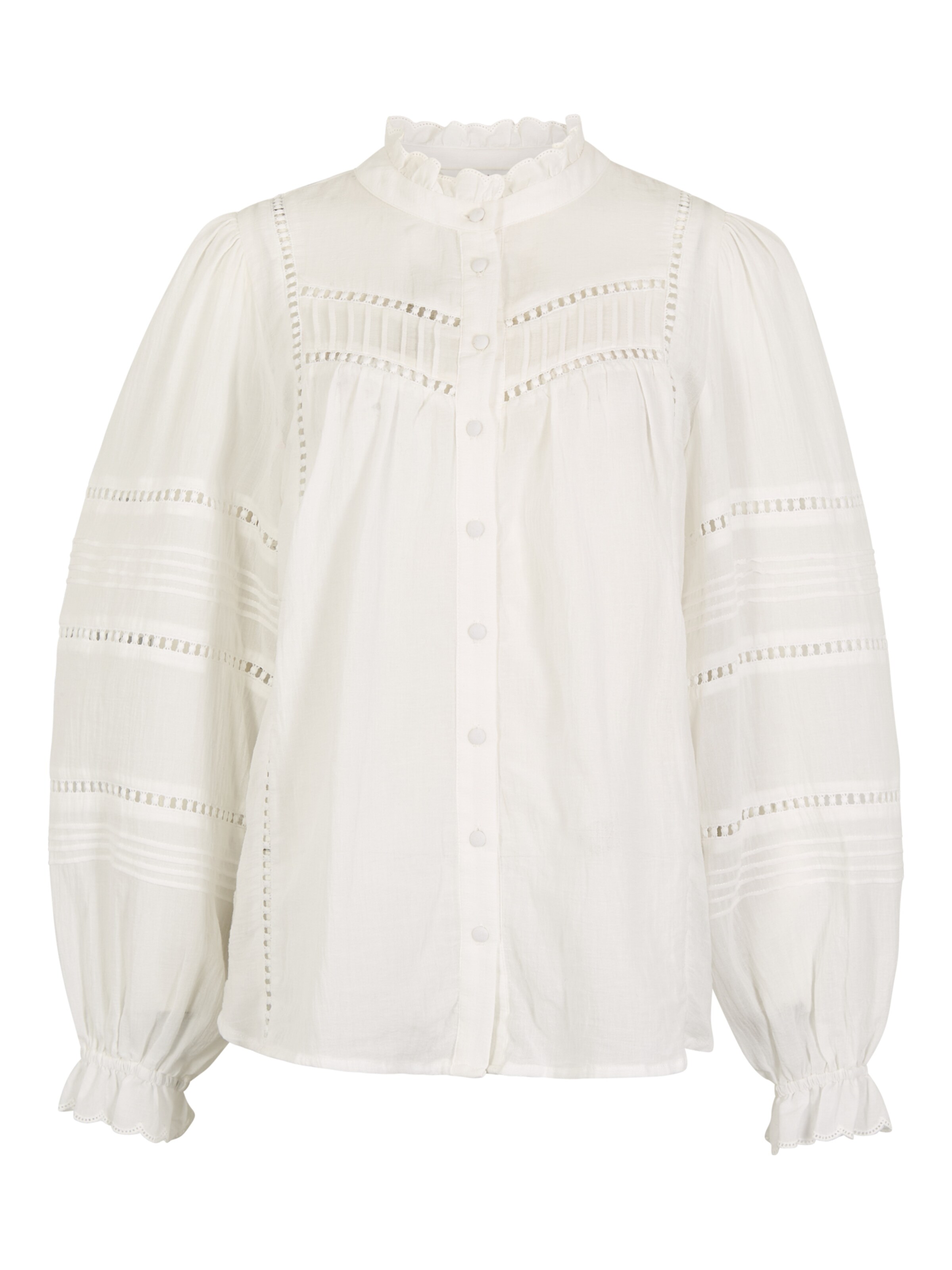 Apricot Blouse 'Lace' in de kleur Wit, Productweergave