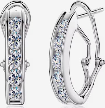 ROUGEMONT Jewellery Earrings 'Funkelnde Moissanit Creolen Ohrringe' in Silver: front