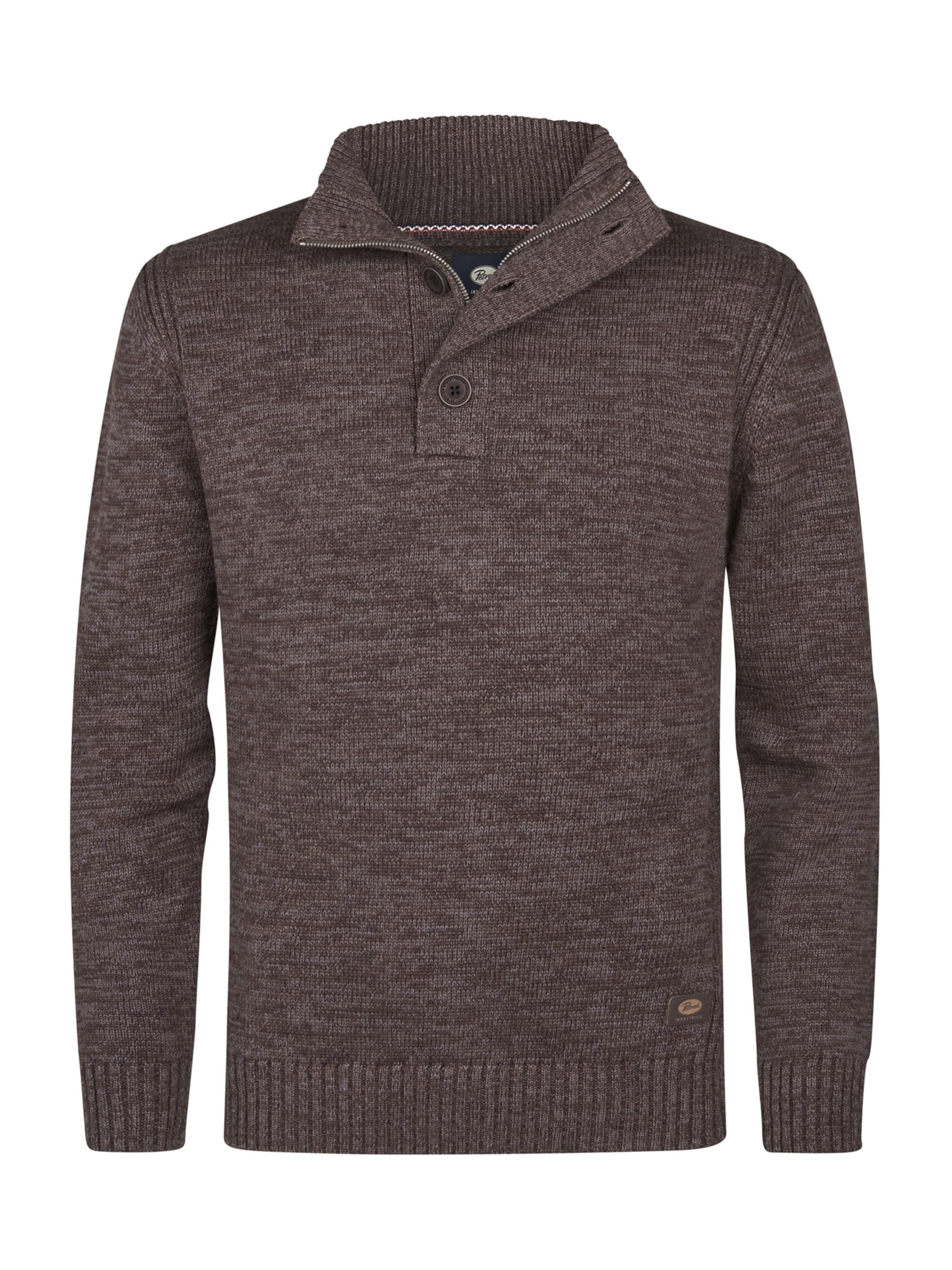 Petrol Industries Sweter w kolorze brązowy: przód