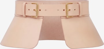 Haute Cuir - Cinturón 'Peplum Corset Belt' en beige: frente