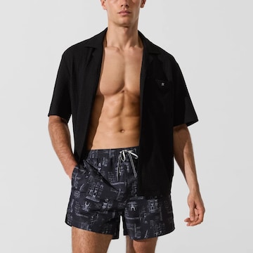 Karl Lagerfeld Comfort fit Button Up Shirt ' Strukturiertes Strand-Shirt ' in Black: front