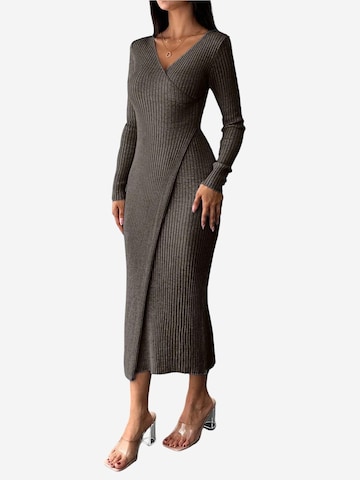 My fashion Knitted dress 'Strickkleider' in Brown: front