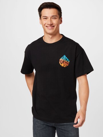 KnowledgeCotton Apparel - Camiseta 'WATERAID' en negro: frente