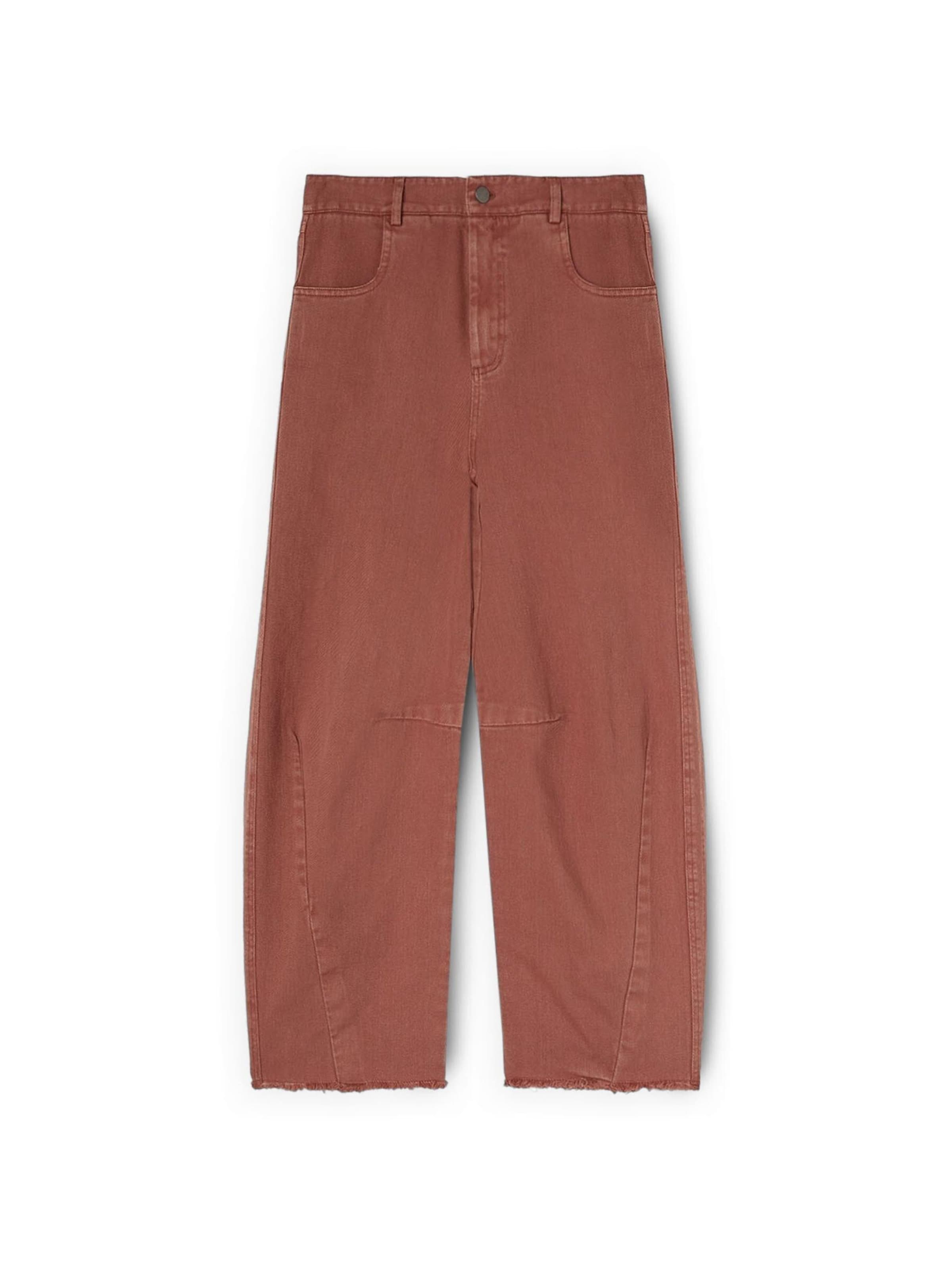 MOTIVI Loose fit Trousers in Brown: front