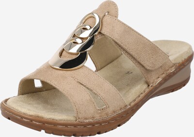 ARA Muiltjes in de kleur Camel / Zilver, Productweergave