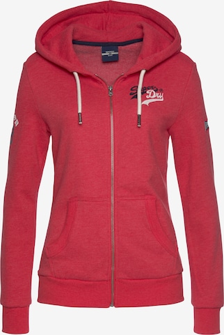 Superdry Sweatjacke in Pink: front
