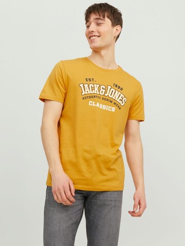 JACK & JONES Тениска в жълто: отпред