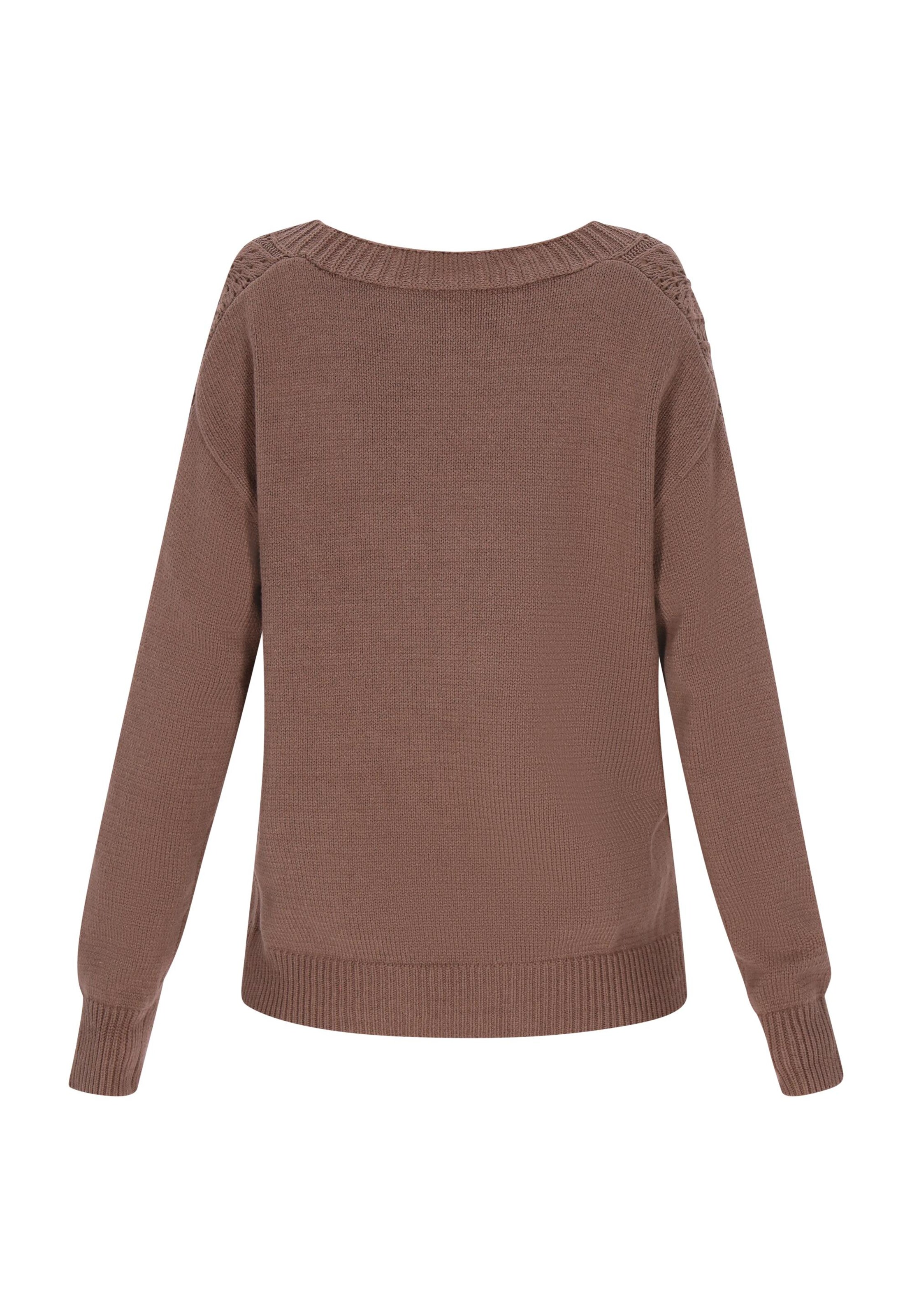 MIMO Gebreid vest 'Classic Look' in Bruin