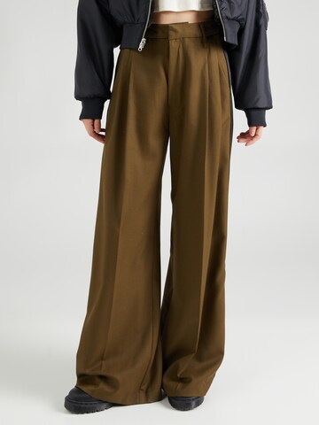 Wide Leg Pantalon à plis G-Star RAW en vert : devant