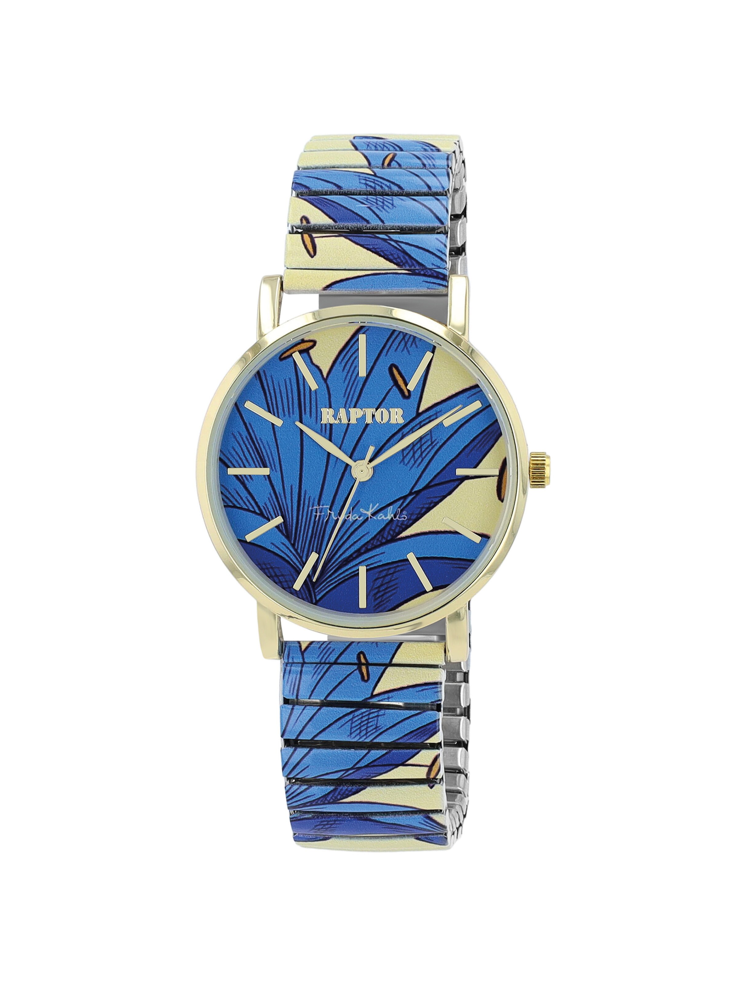Raptor Analoguhr 'Kahlo Edition'‌ in Blau: Vorderseite