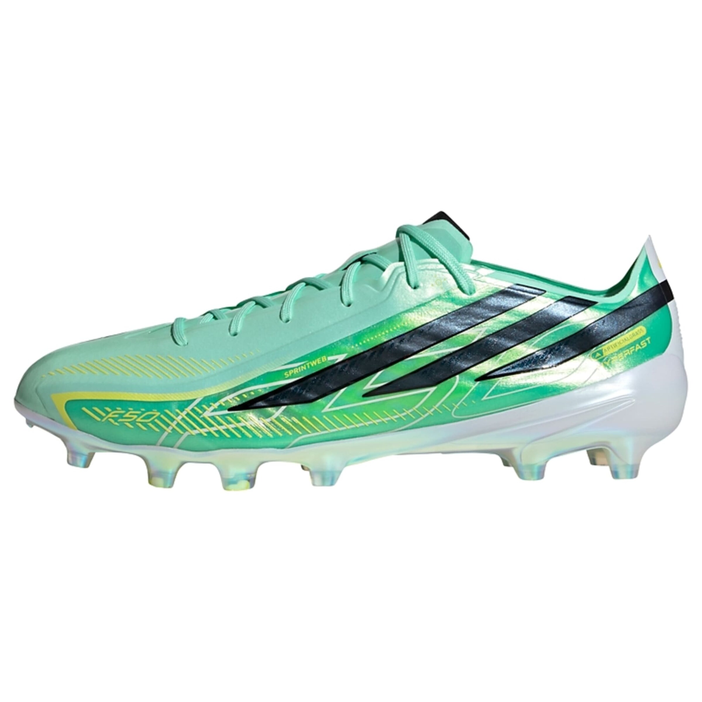 ADIDAS PERFORMANCE Fußballschuh 'F50 Hyperfast Elite' in 36 in limone / grün / hellgrün / schwarz, Produktansicht