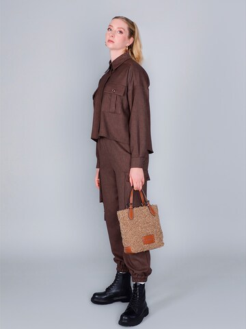 CAFè NOIR Handtas in Beige: voorkant