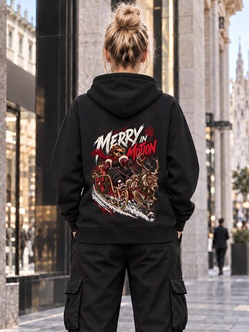 LUNØIR StudioSweater majica 'BOSS Femme Christmas Reindeer Ride' - crna boja
