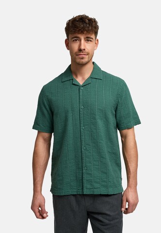 INDICODE JEANS Regular fit Button Up Shirt 'INWallz' in Green: front