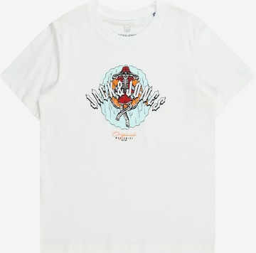 T-Shirt 'COCONUT SKULL' Jack & Jones Junior en blanc : devant