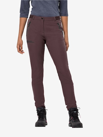 Coupe slim Pantalon outdoor 'GEIGELSTEIN' JACK WOLFSKIN en marron : devant