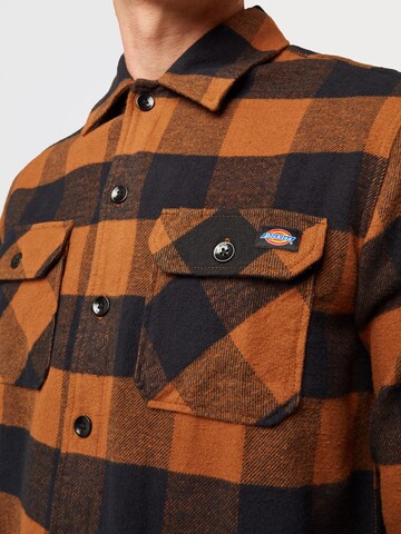 DICKIES Regular fit Button Up Shirt 'New Sacramento' in Brown