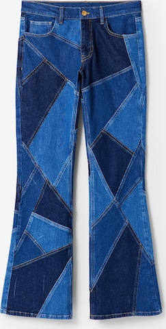 Desigual Flared Jeans 'María Escoté patchwork' in Blue: front