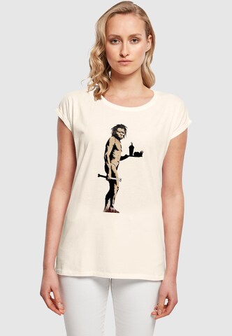 Merchcode Shirt 'Brandalised - Fast Food Apeman' in Bruin: voorkant